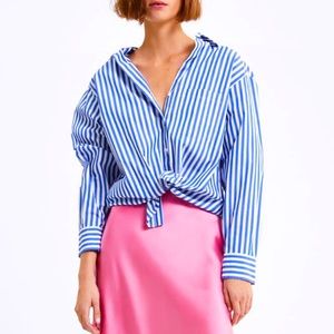 POPLIN STRIPED BEACH SHIRT